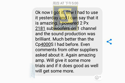 FP7000 2 Channel Class-td Power Amplifier Reviews from France