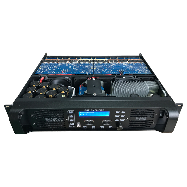 D10Q 4CH Sound Audio Digital DSP Power Amplifier with Ethernet