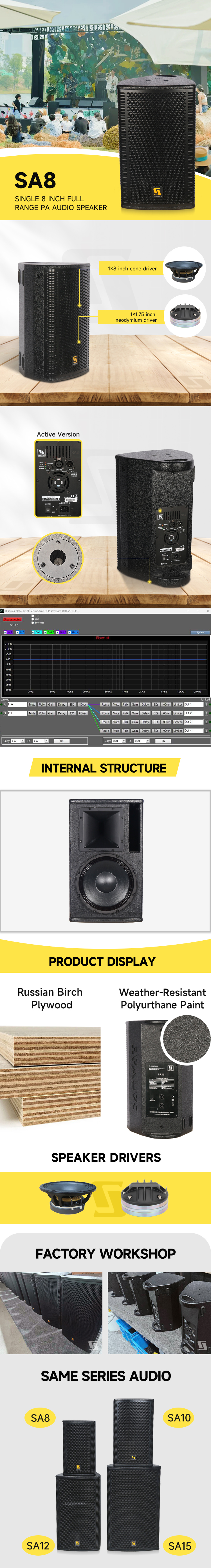 SA8 single 8 inch speaker