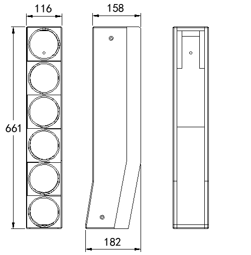 CS64 column loudspeaker dimension